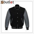 Genuine Leather Varsity Jacket For Men