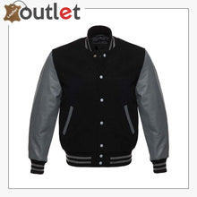 Load image into Gallery viewer, Genuine Leather Varsity Jacket For Men
