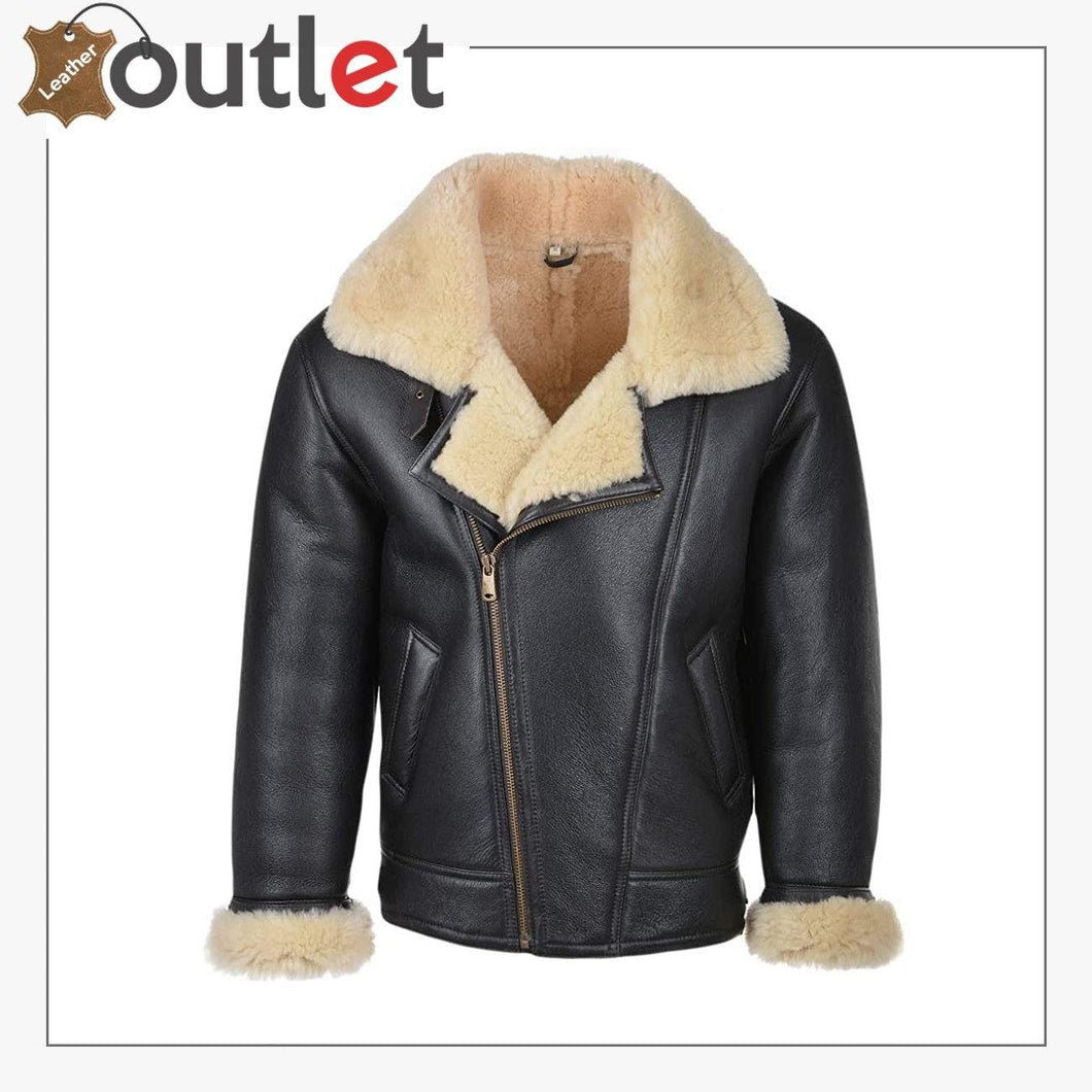 Genuine Sheepskin B3 Leather Bomber Jacket for Men