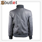 Gusty Grey Bomber Womens Leather Jacket - Leather Outlet