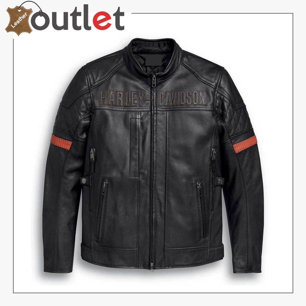 H-D Harley-Davidson Men's Triple Vent System Trostel Leather Jacket