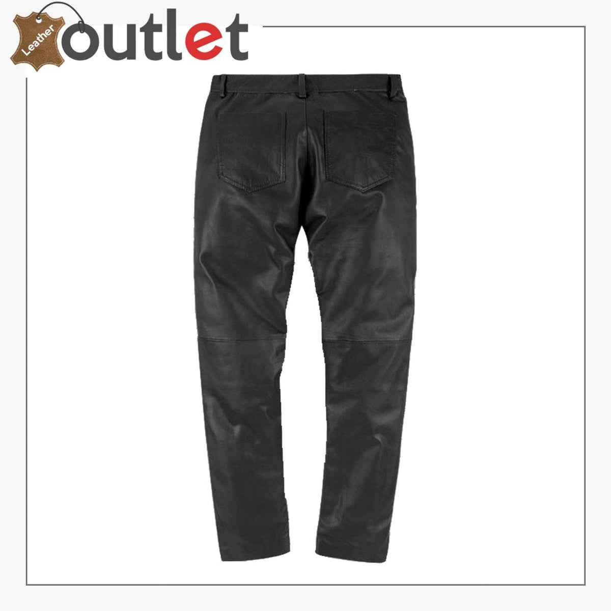 Mens heritage leather pants in natural grain cowhide, front view