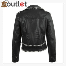 Load image into Gallery viewer, Handcrafted Studded Leather Jacket For Women
