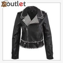 Load image into Gallery viewer, Handcrafted Studded Leather Jacket For Women
