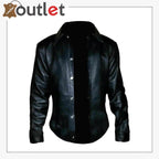 Handmade Sheepskin Leather Black shirt for men