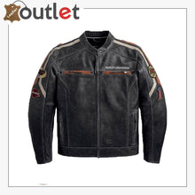 Load image into Gallery viewer, Harley Davidson Black Boxford Leather Jacket
