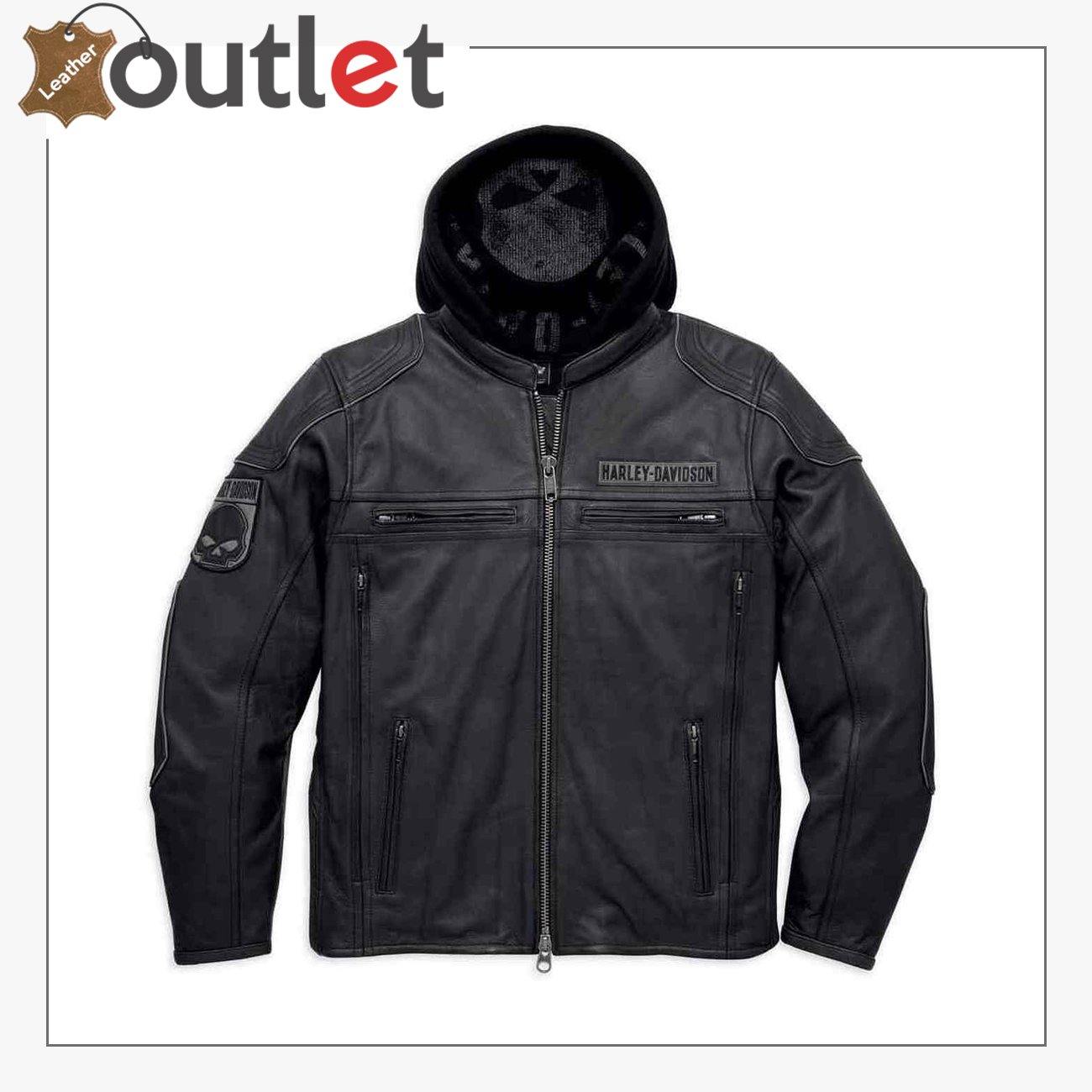 Men's Harley Davidson Dauntless Convertible Leather Jacket - Genuine Cowhide (XS-5XL)