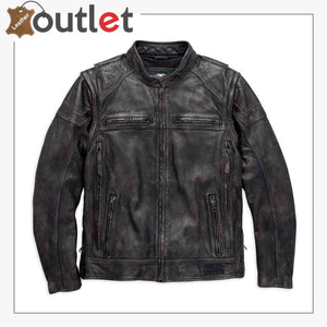 Harley-Davidson Men's Dauntless Convertible Leather Jacket - Leather Outlet
