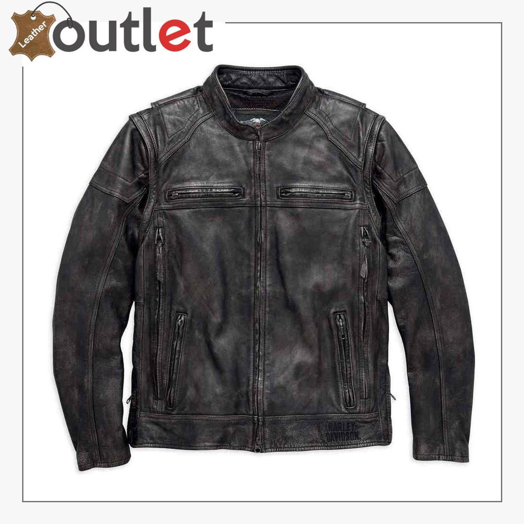 Harley-Davidson Men's Dauntless Convertible Leather Jacket
