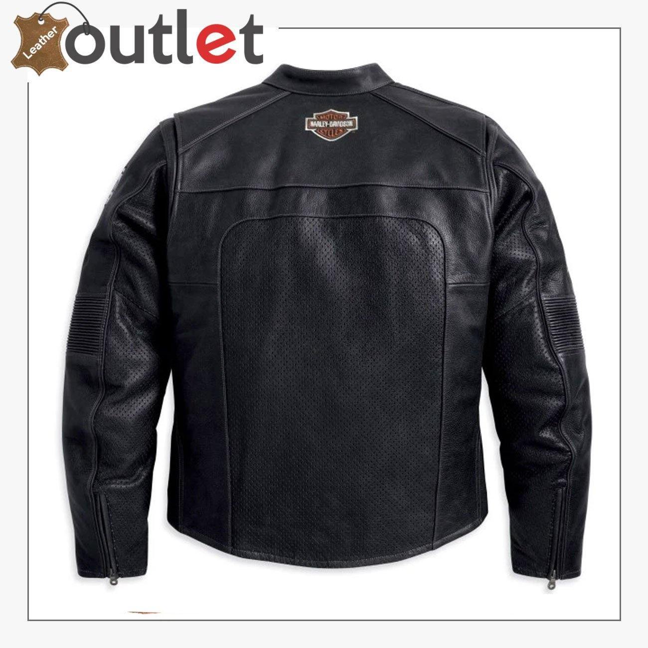 Harley Davidson Men’s Regulator Perforated Black Leather Jacket