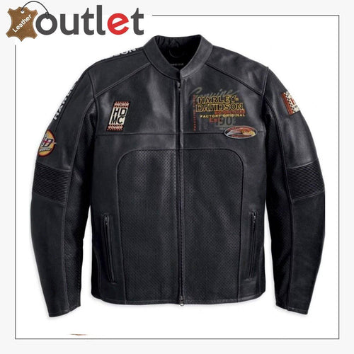 Harley Davidson Men’s Regulator Perforated Black Leather Jacket