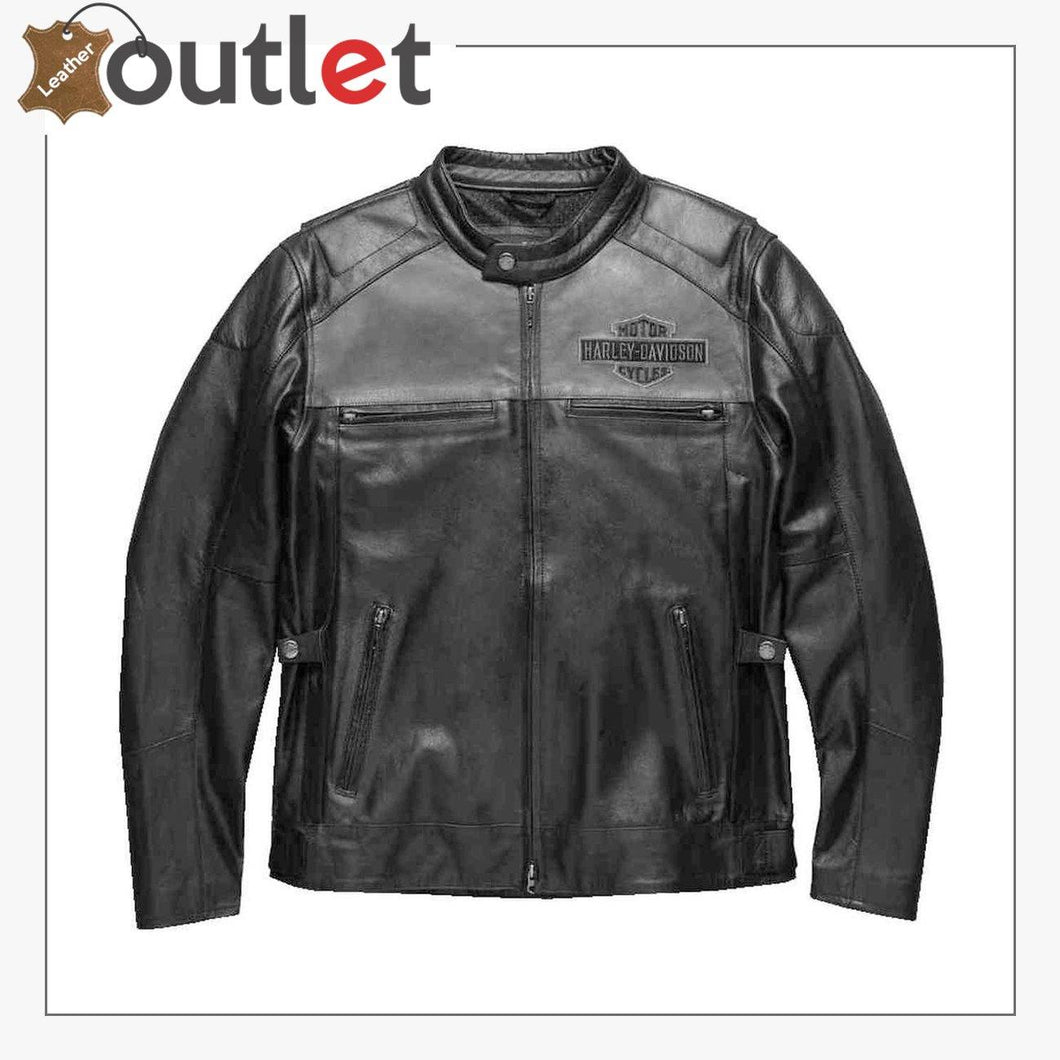 Harley-Davidson Men's Votary Color blocked Leather Jacket - Leather Outlet