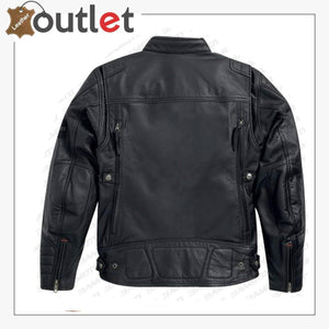 Harley Davidson Mens EXMOOR Reflective Wing Motorcycle Leather Jacket - Leather Outlet