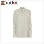 Blaine pleated faux leather shirt