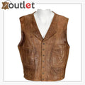 Men's Promo Basic Leather Vest (Black, Large)