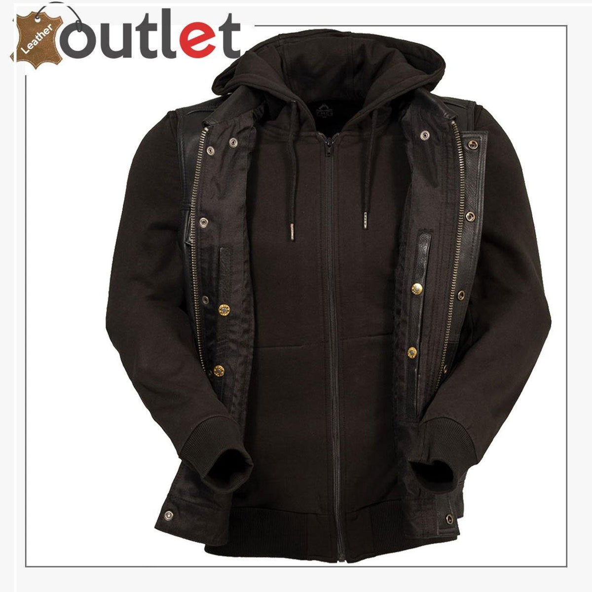 Mens top quality distressed brown leather vest, front view