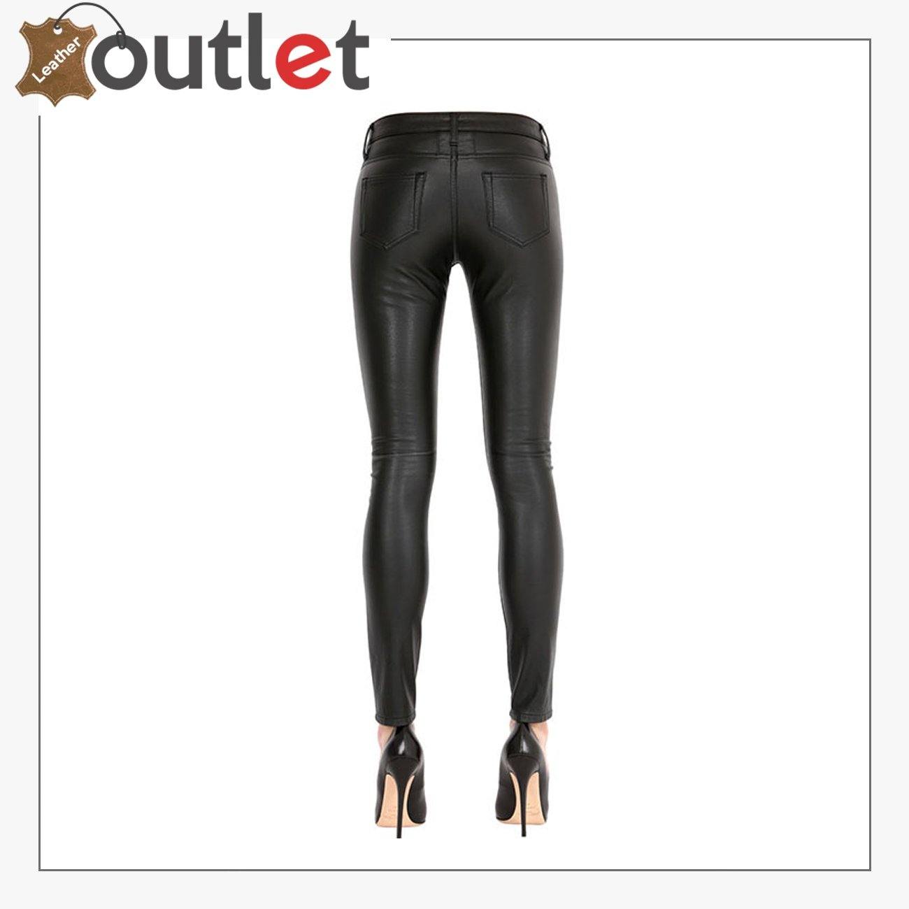Style Leather Jeans Pants