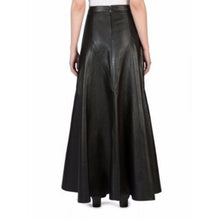Load image into Gallery viewer, Ladies Long Slim fit Genuine Soft Lambskin Black Leather Skirt
