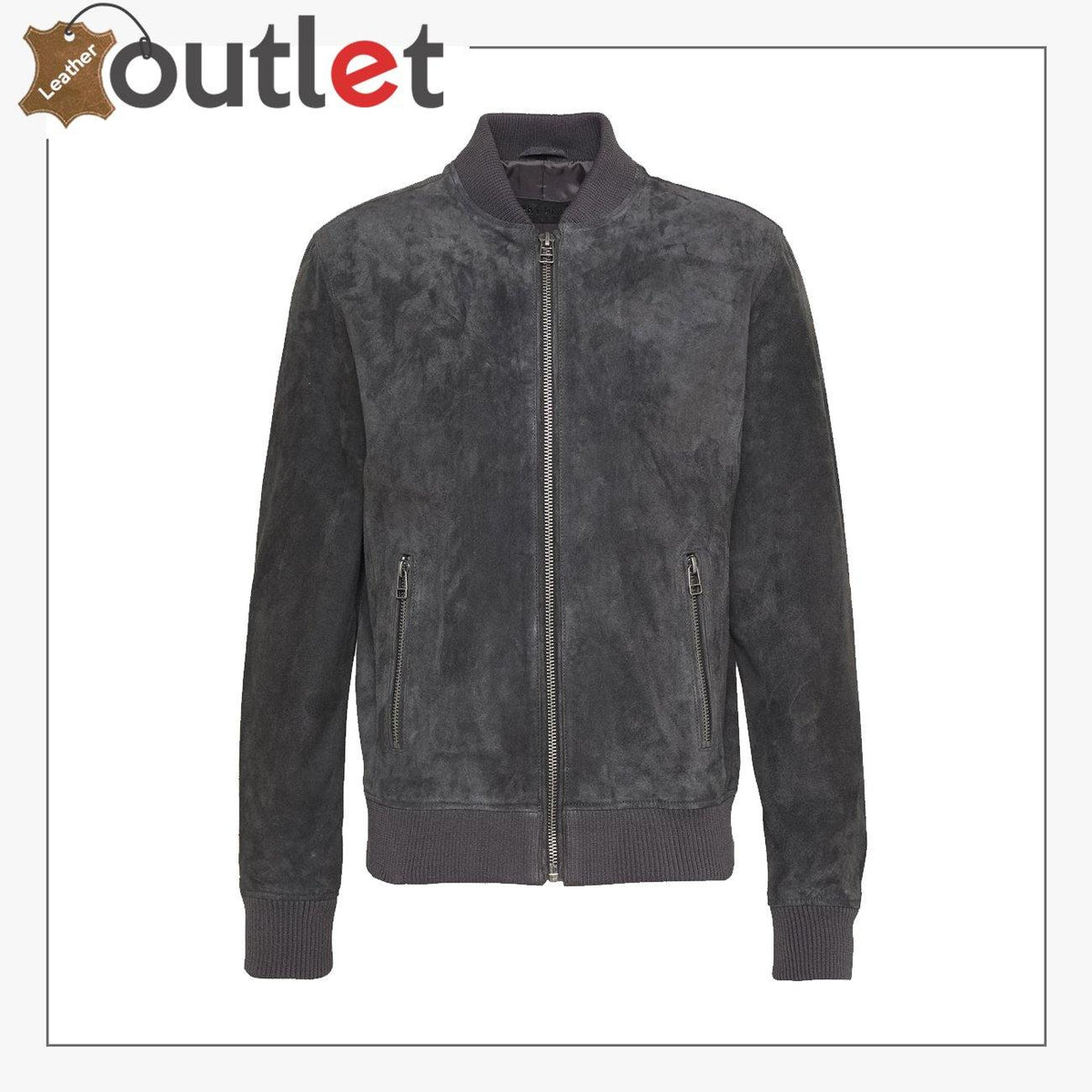 Latest style black real leather mens jacket with modern slim cut, front view