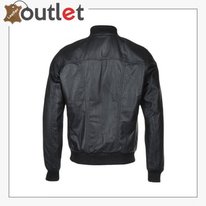 Leather Bomber Jacket Black