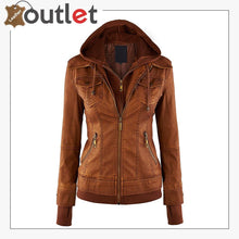 Load image into Gallery viewer, Leather Moto Biker Fashion Jacket For Women

