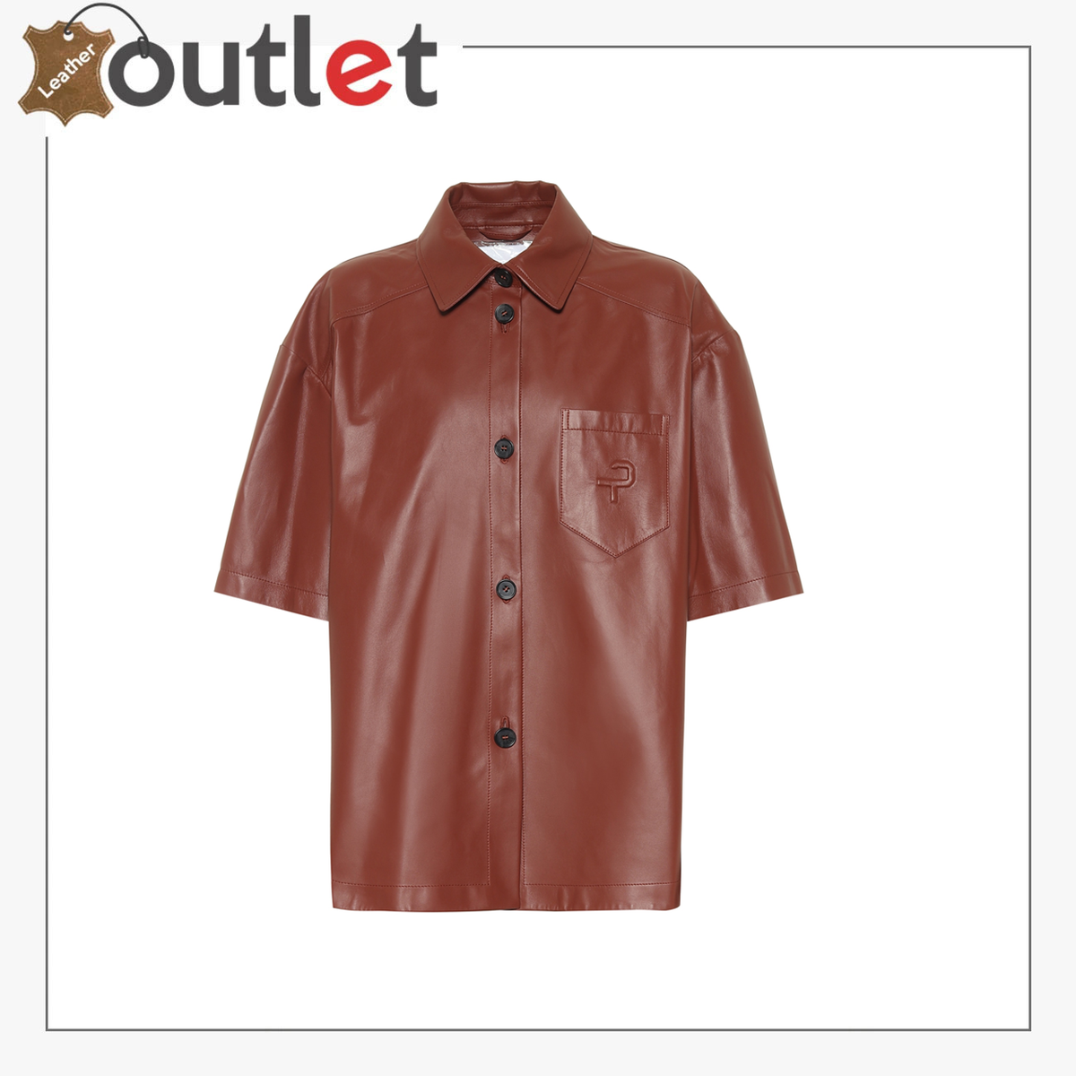 Laura longline black leather shirt for women in genuine soft hide
