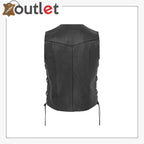 Lace Up Motorcycle Leather Waistcoat