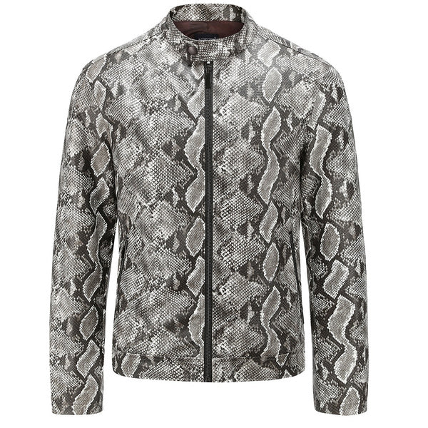 Luxury Style Handmade Men's Python Leather Jacket