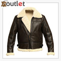 MEN B3 BOMBER AVIATOR SHEARLING SHEEPSKIN LEATHER WINTER JACKET Leather Outlet