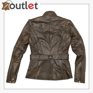 Madrid Ladies Motorcycle Leather Jacket for Womens