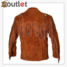 Load image into Gallery viewer, Men Wastern Leather Jacket and Fringe Beaded Coat
