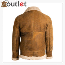 Load image into Gallery viewer, Men Aviator RAF B3 Bomber Shearling Fur Genuine Leather Jacket
