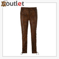 Men Cowboy Lace Up Leather Pants