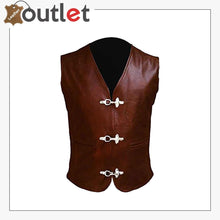 Load image into Gallery viewer, Men Hand Made Brown Cow Leather Soft Milled Leather Vest
