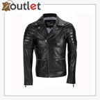 Men's Black Sheep Leather Vintage Style Biker Fashion Casual Leather Jacket