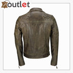Men's Brown Sheep Leather Vintage Style Biker Fashion Casual Leather Jacket - Leather Outlet