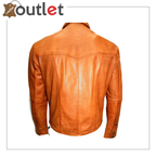 Men's Genuine Sheep Leather Shirt Black Leather Shirt