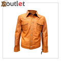 Men's Genuine Sheep Leather Shirt Black Leather Shirt