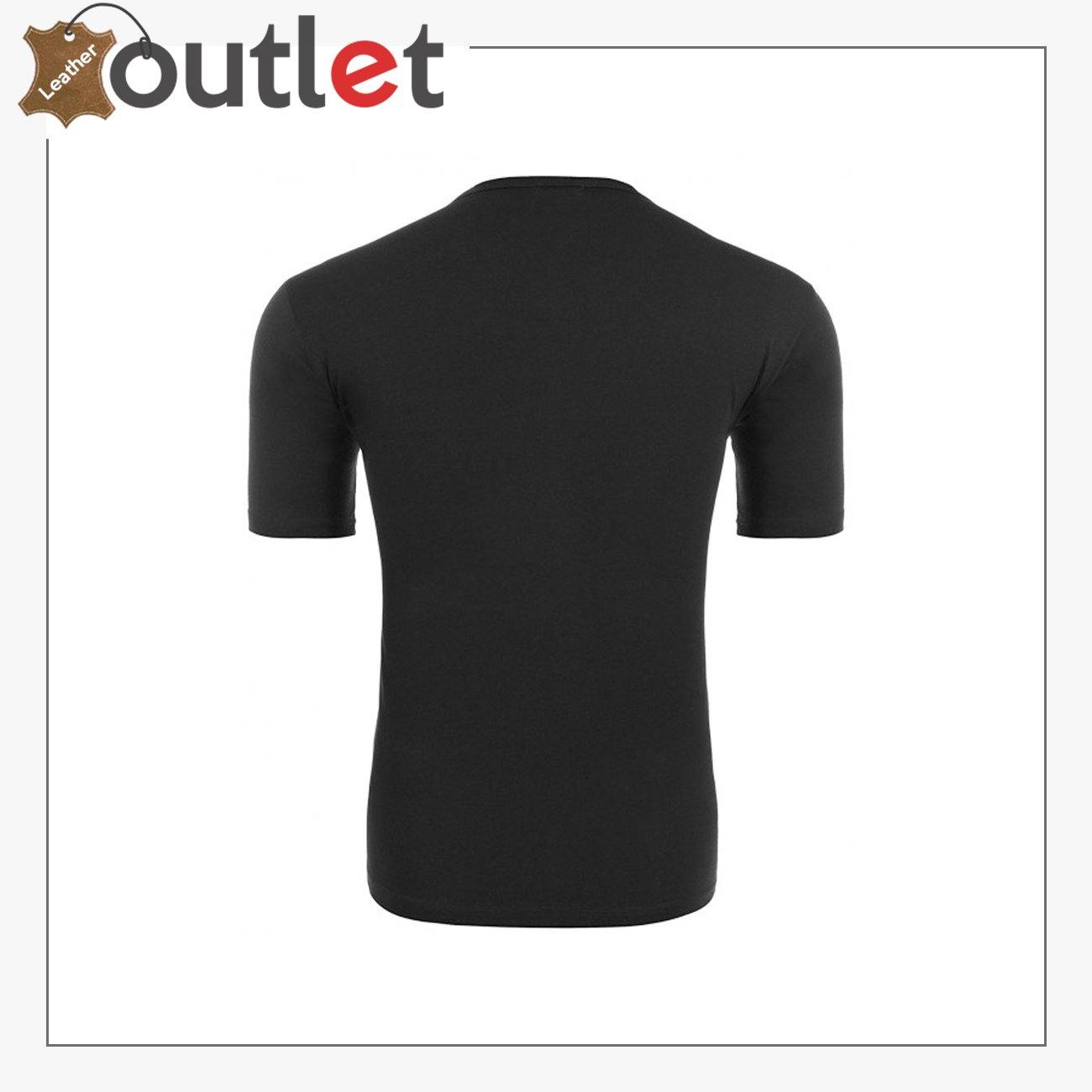Men's Leather Like Short Sleeve T-shirt - Leather Outlet