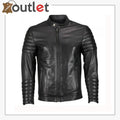 Men’s Moto Snap Collar Biker Fashion Leather jacket