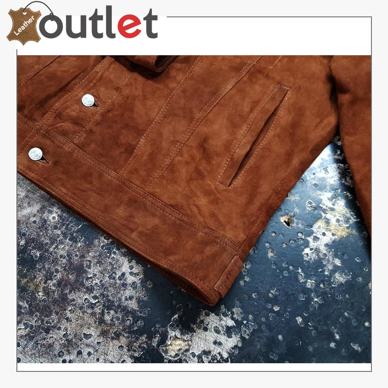 Men's Shirt Suede Leather Jacket - Leather Outlet