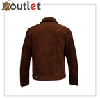  Black Adjustable Collar Casual Shirt Soft Leather Shirt
