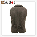 Men's Smooth Goat Suede Classic Smart Brown Leather Waistcoat Vest - Leather Outlet