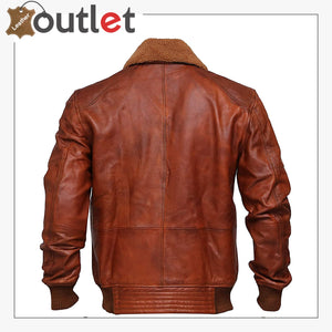 Men's Aviator Brown Air force Bomber A2 Flight Distressed Leather Jacket Leather Outlet