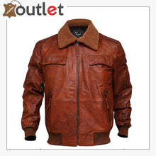 Load image into Gallery viewer, Men&#39;s Aviator Brown Air force Bomber A2 Flight Distressed Leather Jacket Leather Outlet
