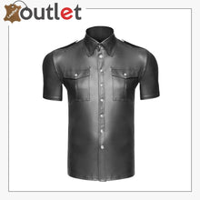 Load image into Gallery viewer, Men&#39;s Real Leather Police Uniforms Shirts
