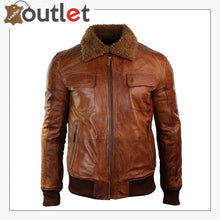 Load image into Gallery viewer, Mens B3 Bomber Rust Tan Brown Removable Fur Collar

