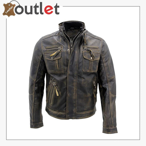 Mens Black Warm Fashion Leather Jacket
