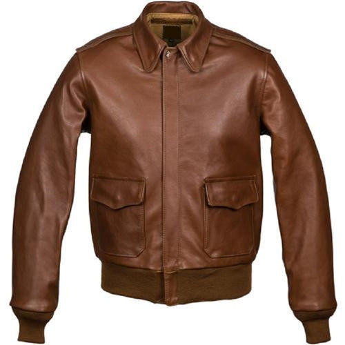 Military A-2 Bomber Brown Leather Jacket Leather Outlet