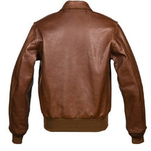 Load image into Gallery viewer, Military A-2 Bomber Brown Leather Jacket Leather Outlet
